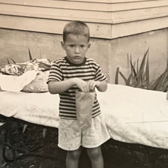 Vintage Black & White Photo Picture Of Young Boy Toddler Making Grouchy Face - Picture 1 of 6